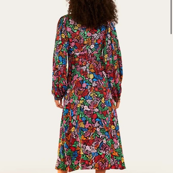Farm Rio Tropical Garden Lenzing Ecovero Viscose Midi Dress Small like new - Picture 2 of 12